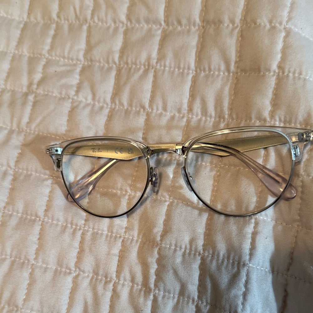 Ray-Ban Silver Eyeglasses with Gold Accents